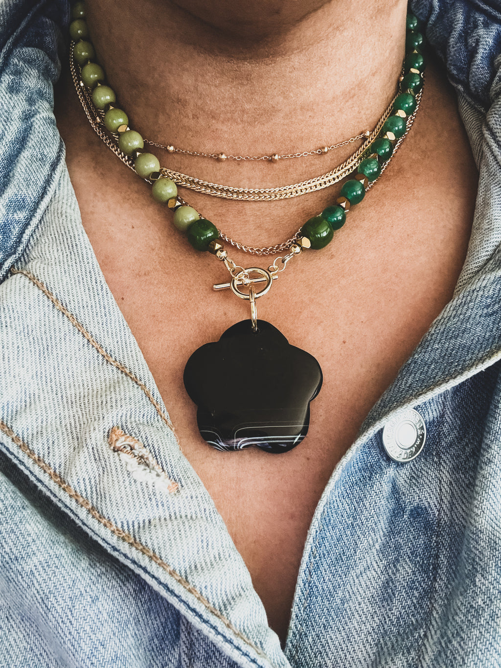 Gold Layering Chains by Hasten House, a beaded, flat, and classic chain for stacking